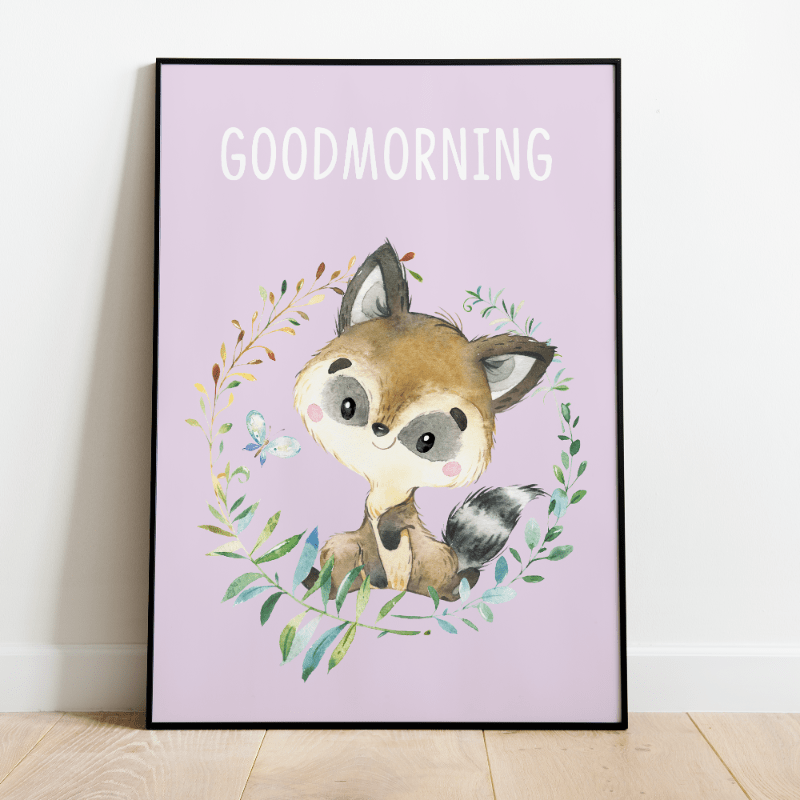 Kinderkamer Poster Wasbeertje Goodmorning